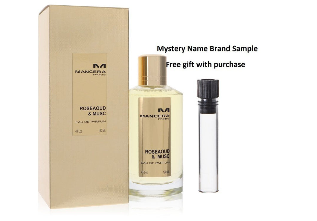 Mancera Roseaoud  & Musc by Mancera Eau De Parfum Spray 4 oz And a Mystery Name brand sample vile