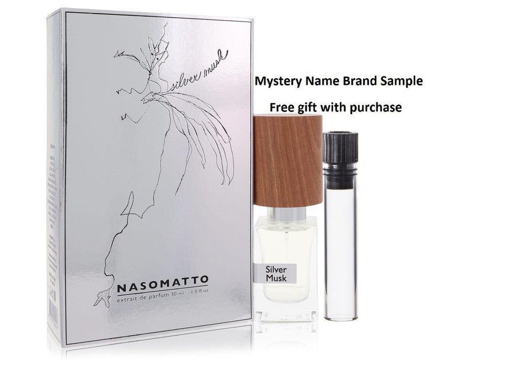 Nasomatto Silver Musk by Nasomatto Extrait De Parfum (Pure Perfume) 1 oz And a Mystery Name brand sample vile