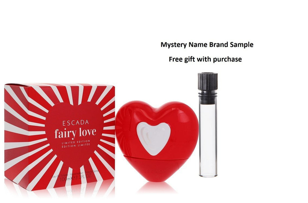 Escada Fairy Love by Escada Eau De Toilette Spray (Limited Edition) 3.3 oz And a Mystery Name brand sample vile