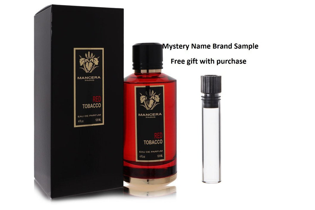 Mancera Red Tobacco by Mancera Eau De Parfum Spray (Unisex) 4 oz And a Mystery Name brand sample vile