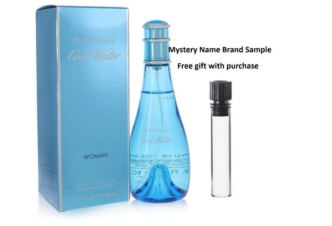 COOL WATER by Davidoff Eau De Toilette Spray 3.4 oz And a Mystery Name brand sample vile