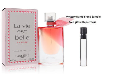 La Vie Est Belle En Rose by Lancome L'eau De Toilette Spray 1.7 oz And a Mystery Name brand sample vile
