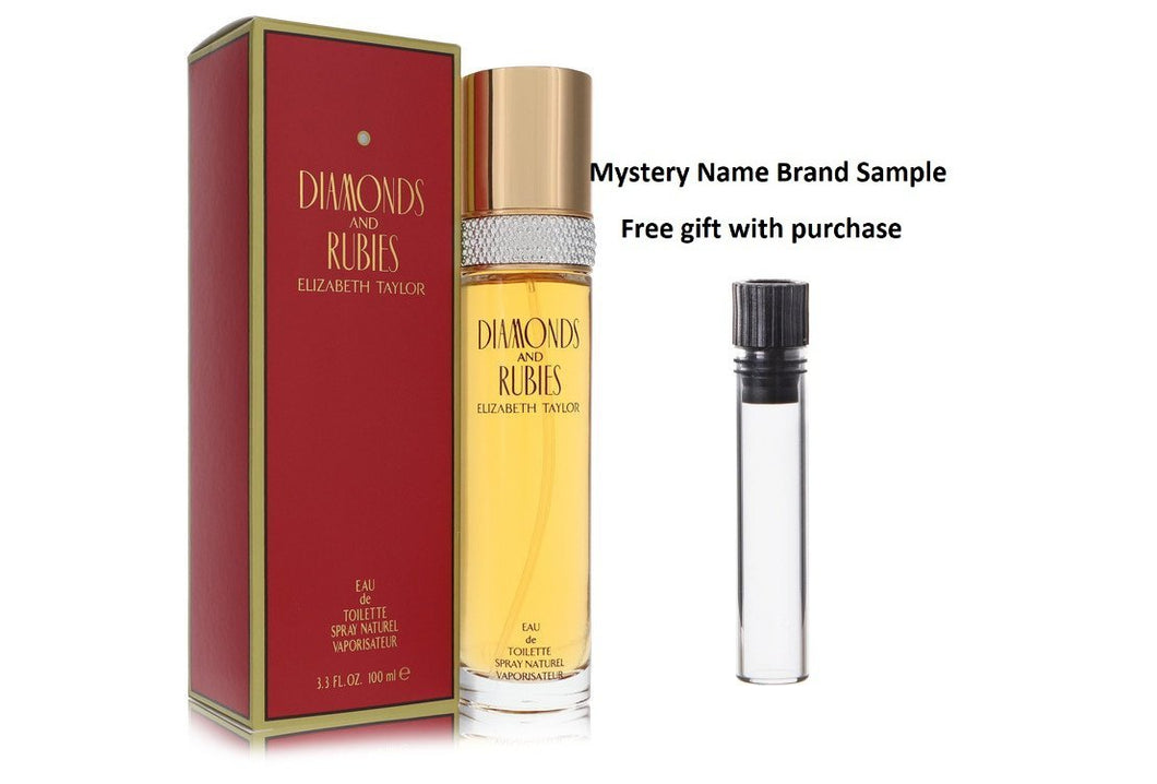 DIAMONDS & RUBIES by Elizabeth Taylor Eau De Toilette Spray 3.4 oz And a Mystery Name brand sample vile