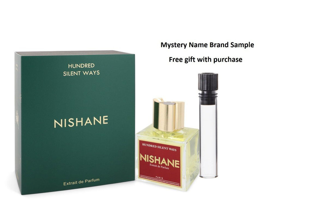 Hundred Silent Ways by Nishane Extrait De Parfum Spray (Unisex) 3.4 oz And a Mystery Name brand sample vile
