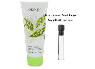 Lily of The Valley Yardley by Yardley London Hand Cream 3.4 oz  And a Mystery Name brand sample vile