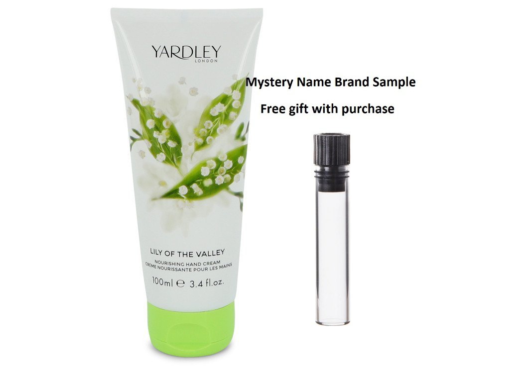 Lily of The Valley Yardley by Yardley London Hand Cream 3.4 oz  And a Mystery Name brand sample vile