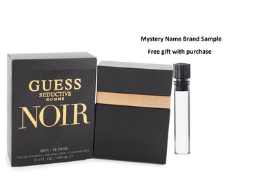 Guess Seductive Homme Noir by Guess Eau De Toilette Spray 3.4 oz And a Mystery Name brand sample vile