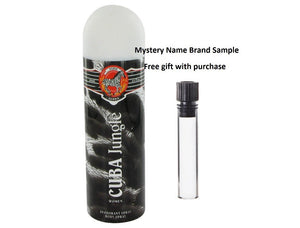 CUBA JUNGLE ZEBRA by Fragluxe Deodorant Spray 2.5 oz And a Mystery Name brand sample vile