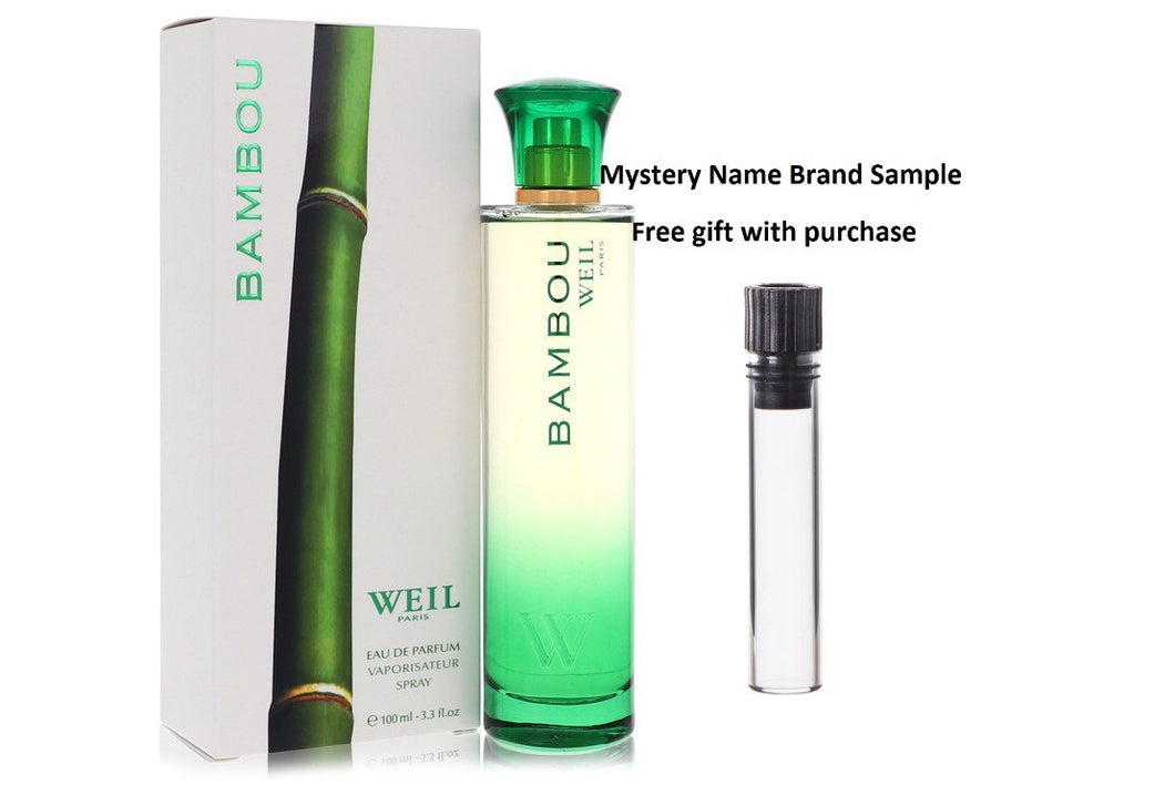 BAMBOU by Weil Eau De Parfum Spray 3.4 oz And a Mystery Name brand sample vile
