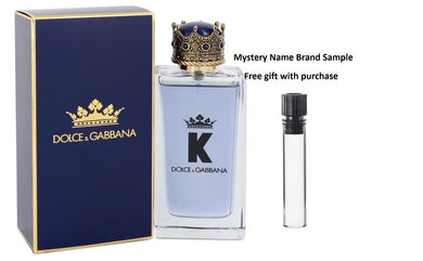 K by Dolce & Gabbana by Dolce & Gabbana Eau De Toilette Spray 3.4 oz And a Mystery Name brand sample vile
