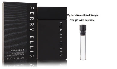 Perry Ellis Midnight by Perry Ellis Eau De Toilette Spray 3.4 oz And a Mystery Name brand sample vile