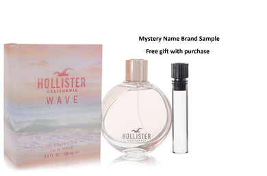 Hollister Wave by Hollister Eau De Parfum Spray 3.4 oz And a Mystery Name brand sample vile