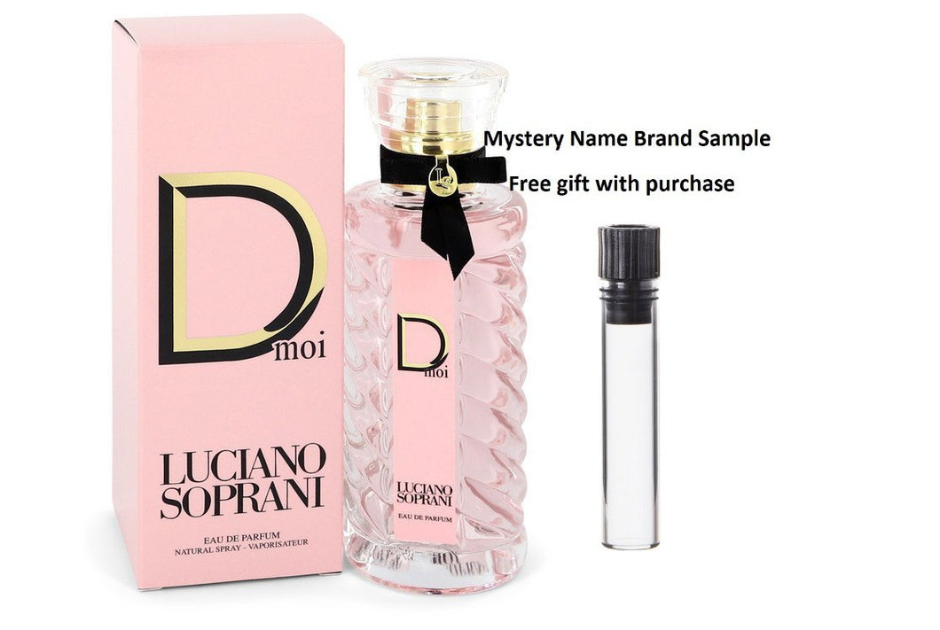 Luciano Soprani D Moi by Luciano Soprani Eau De Parfum Spray 3.3 oz And a Mystery Name brand sample vile