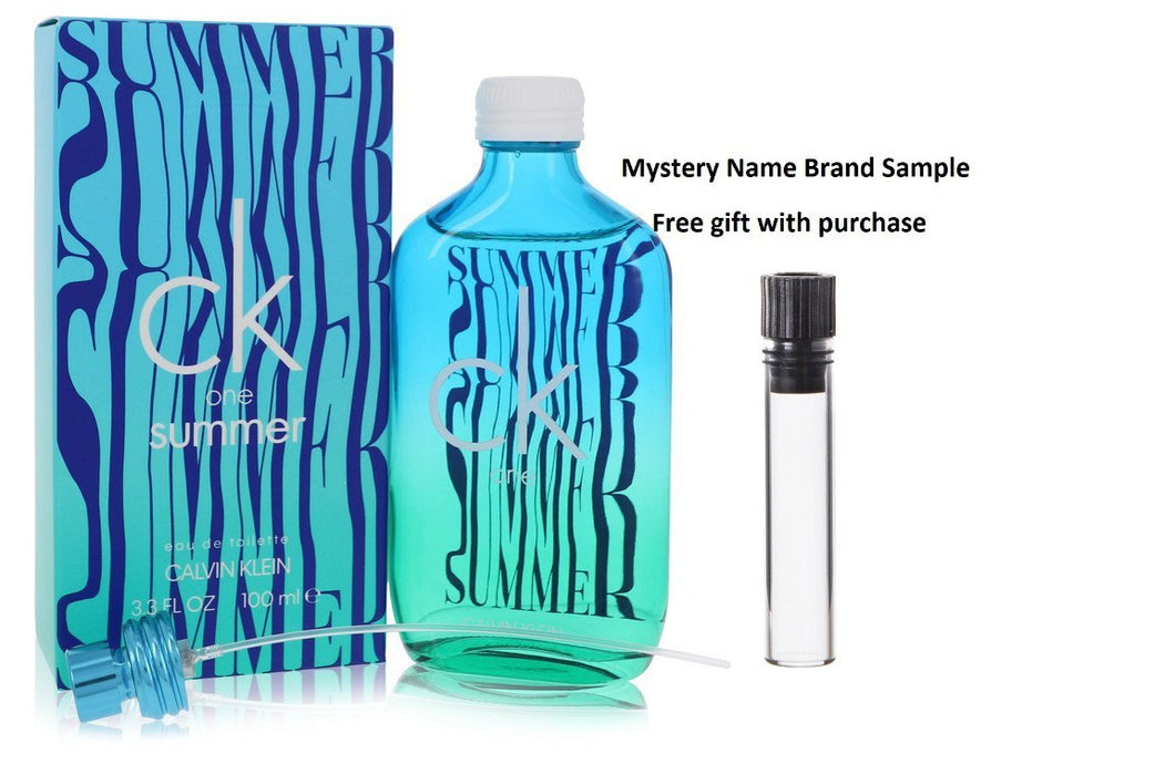 CK ONE Summer by Calvin Klein Eau De Toilette Spray (2021 Unisex) 3.3 oz And a Mystery Name brand sample vile