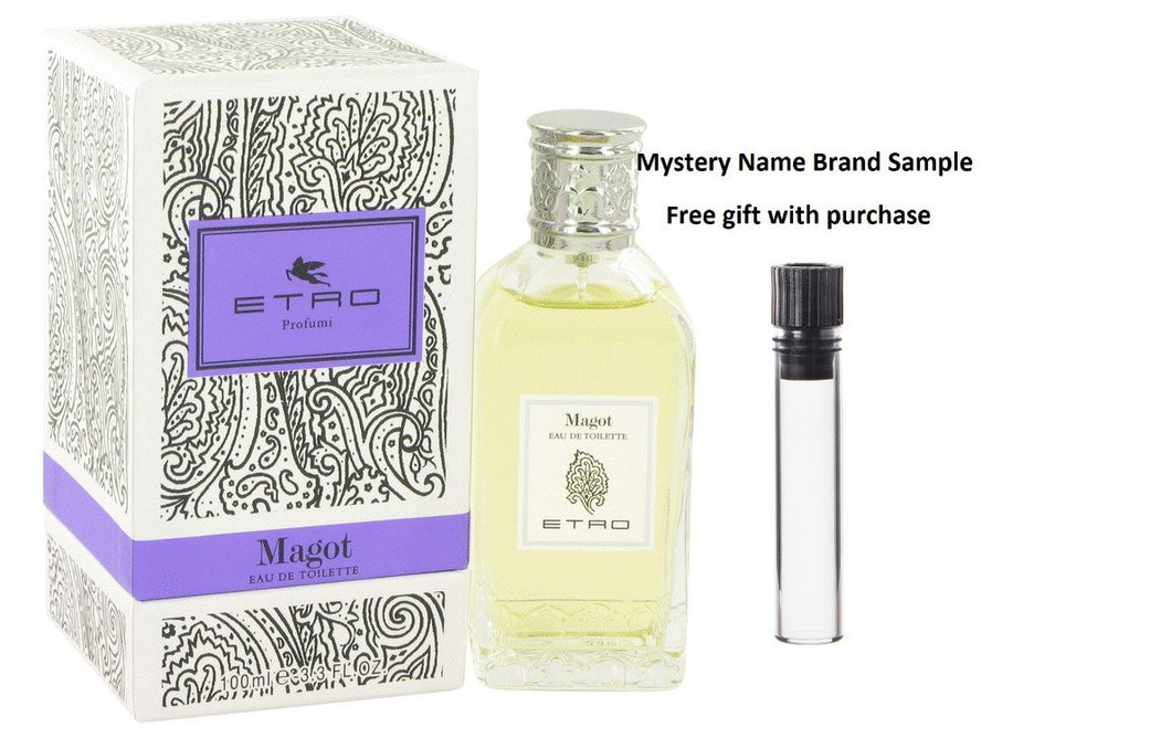 Magot by Etro Eau De Toilette Spray (Unisex) 3.4 oz And a Mystery Name brand sample vile