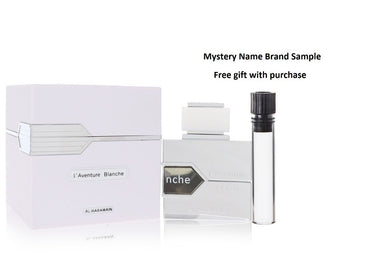 L'aventure Blanche by Al Haramain Eau De Parfum Spray (Unisex) 3.3 oz And a Mystery Name brand sample vile