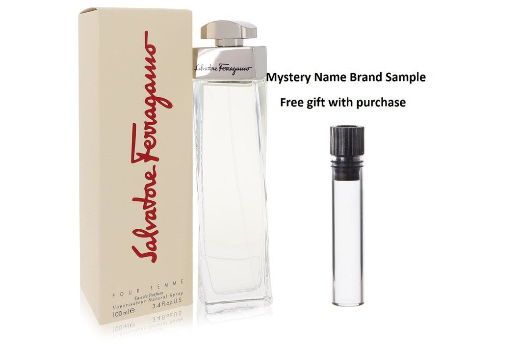 SALVATORE FERRAGAMO by Salvatore Ferragamo Eau De Parfum Spray 3.4 oz And a Mystery Name brand sample vile