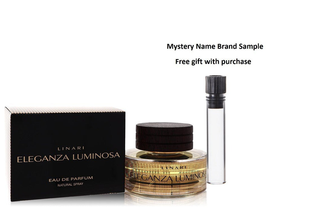 Eleganza Luminosa by Linari Eau De Parfum Spray 3.4 oz And a Mystery Name brand sample vile