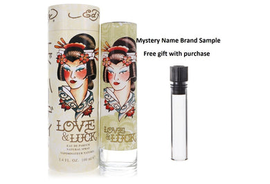 Love & Luck by Christian Audigier Eau De Parfum Spray 3.4 oz And a Mystery Name brand sample vile
