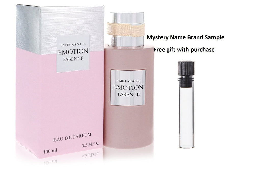 Emotion Essence by Weil Eau De Parfum Spray 3.3 oz And a Mystery Name brand sample vile