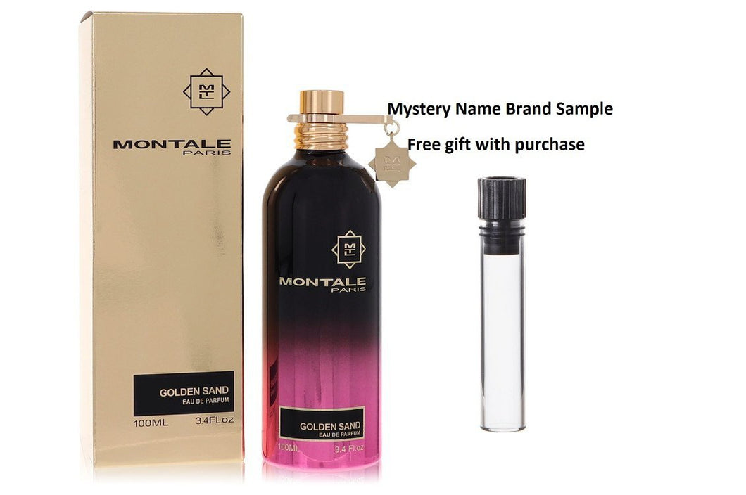 Montale Golden Sand by Montale Eau De Parfum Spray (Unisex) 3.4 oz And a Mystery Name brand sample vile