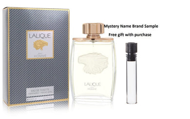 LALIQUE by Lalique Eau De Toilette Spray 4.2 oz And a Mystery Name brand sample vile