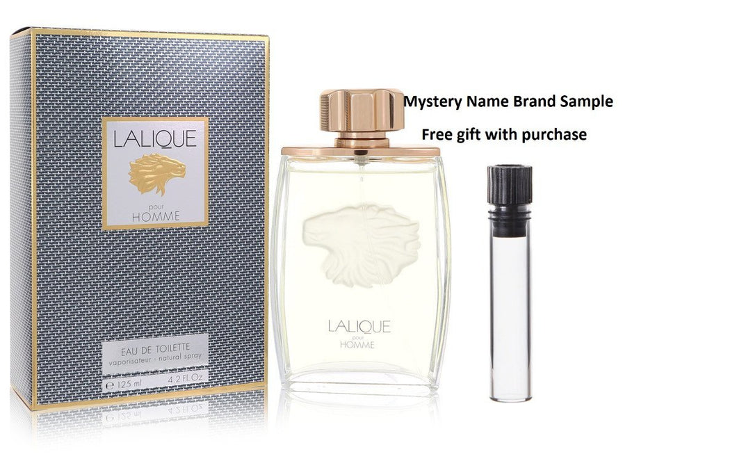 LALIQUE by Lalique Eau De Toilette Spray 4.2 oz And a Mystery Name brand sample vile