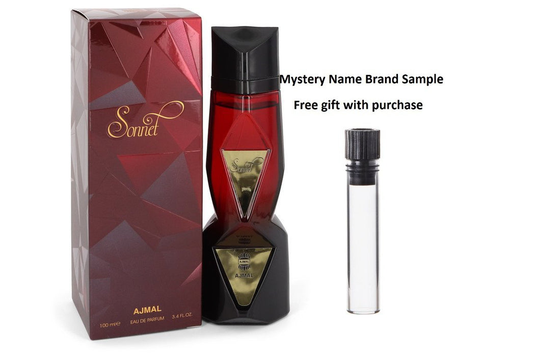 Ajmal Sonnet by Ajmal Eau De Parfum Spray 3.4 oz And a Mystery Name brand sample vile