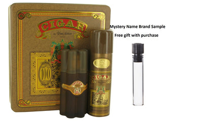CIGAR by Remy Latour Gift Set -- 3.3 oz Eau De Toilette Spray + 6.6 oz Deodorant And a Mystery Name brand sample vile
