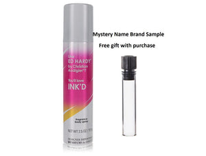Designer Imposters Ink'd by Parfums De Coeur Body Spray 2.5 oz And a Mystery Name brand sample vile