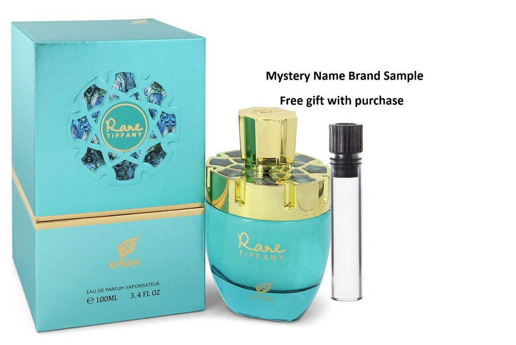 Afnan Rare Tiffany by Afnan Eau De Parfum Spray 3.4 oz And a Mystery Name brand sample vile