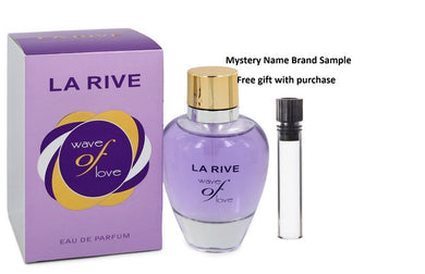 La Rive Wave of Love by La Rive Eau De Parfum Spray 3 oz And a Mystery Name brand sample vile