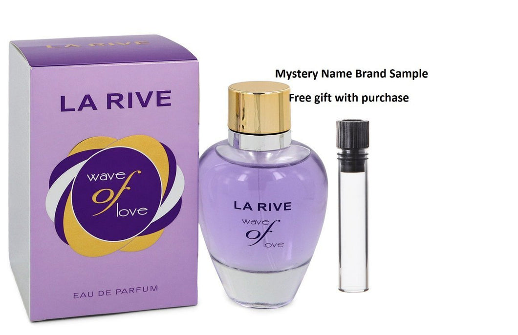 La Rive Wave of Love by La Rive Eau De Parfum Spray 3 oz And a Mystery Name brand sample vile
