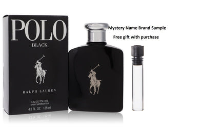 Polo Black by Ralph Lauren Eau De Toilette Spray 4.2 oz And a Mystery Name brand sample vile