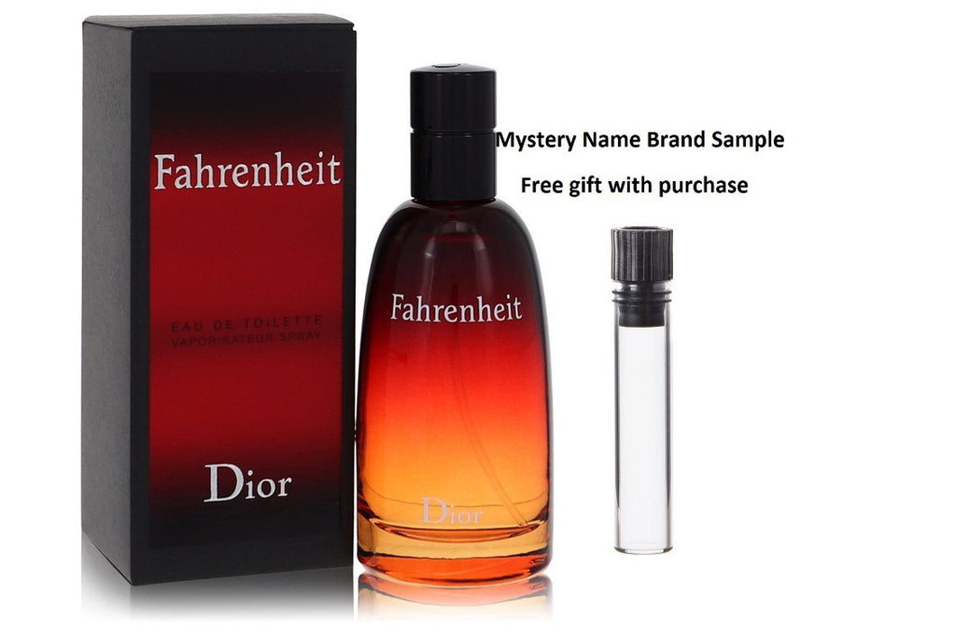 FAHRENHEIT by Christian Dior Eau De Toilette Spray 1.7 oz And a Mystery Name brand sample vile