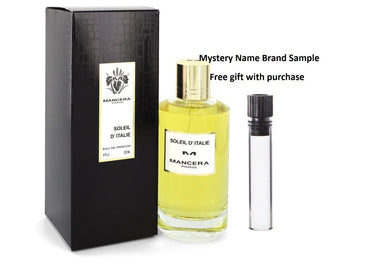 Mancera Soleil D'Italie by Mancera Eau De Parfum Spray (Unisex) 4 oz And a Mystery Name brand sample vile