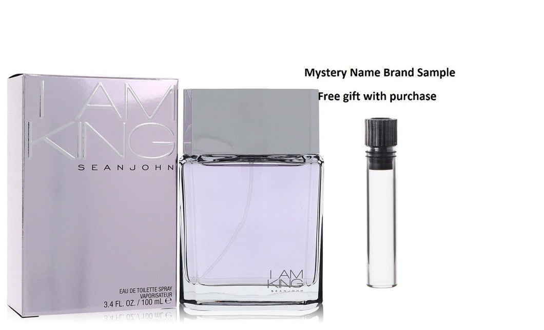 I Am King by Sean John Eau De Toilette Spray 3.4 oz And a Mystery Name brand sample vile