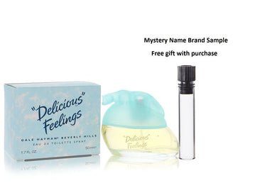 DELICIOUS FEELINGS by Gale Hayman Eau De Toilette Spray 1.7 oz And a Mystery Name brand sample vile