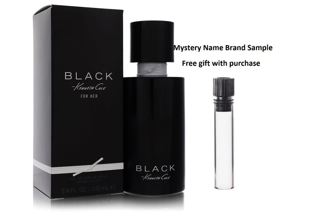 Kenneth Cole Black by Kenneth Cole Eau De Parfum Spray 3.4 oz And a Mystery Name brand sample vile