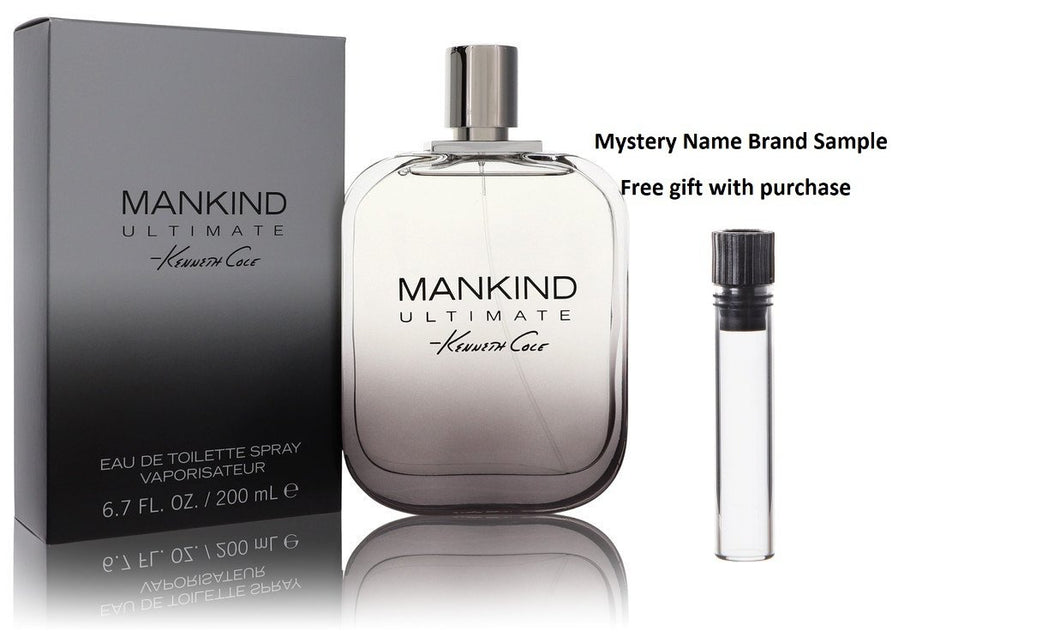 Kenneth Cole Mankind Ultimate by Kenneth Cole Eau De Toilette Spray 6.7 oz And a Mystery Name brand sample vile