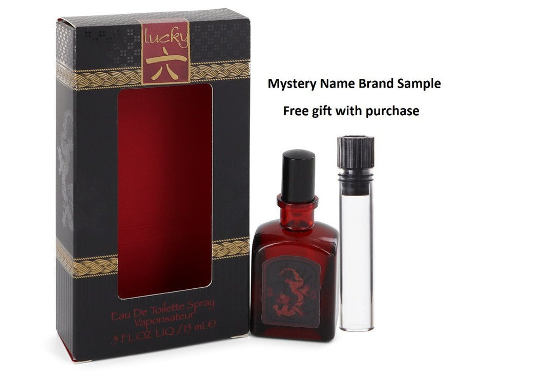 Lucky Number 6 by Liz Claiborne Eau De Toilette Spray .5 oz And a Mystery Name brand sample vile