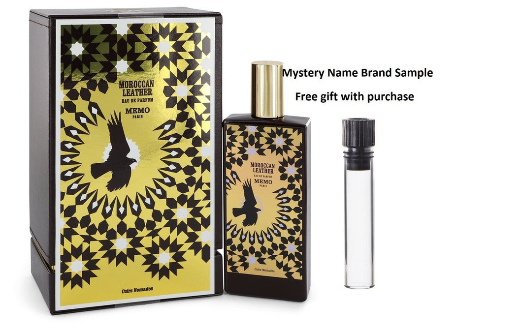 Moroccan Leather by Memo Eau De Parfum Spray 2.5 oz And a Mystery Name brand sample vile