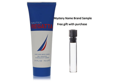 Nautica Regatta by Nautica Hair & Body Wash 2.5 oz And a Mystery Name brand sample vile