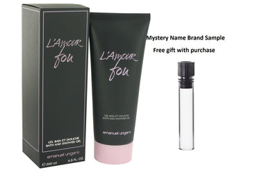 L'Amour Fou by Ungaro Shower Gel 6.8 oz And a Mystery Name brand sample vile