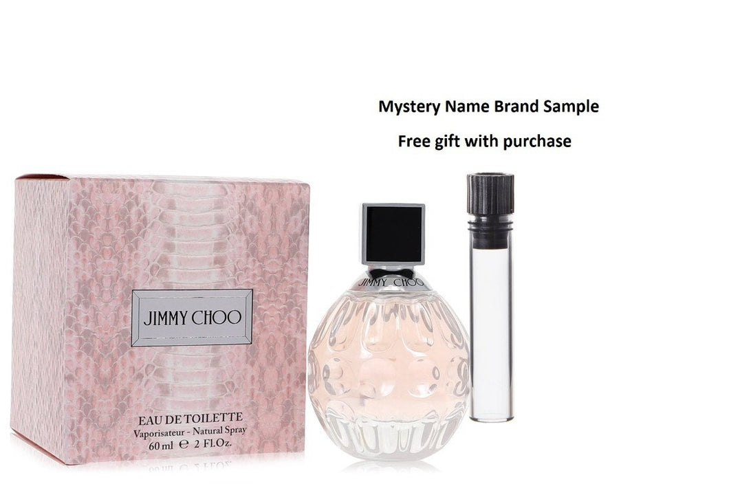 Jimmy Choo by Jimmy Choo Eau De Toilette Spray 2 oz And a Mystery Name brand sample vile