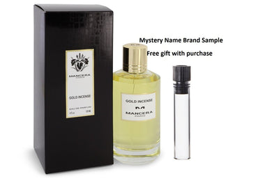 Mancera Gold Incense by Mancera Eau De Parfum Spray 4 oz And a Mystery Name brand sample vile