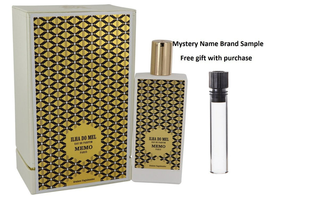 Ilha Do Mel by Memo Eau De Parfum Spray (Unisex) 2.5 oz  And a Mystery Name brand sample vile