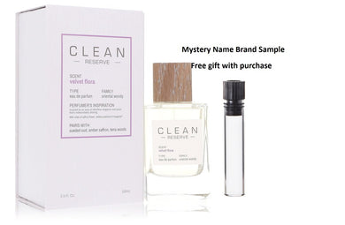 Clean Reserve Velvet Flora by Clean Eau De Parfum Spray 3.4 oz And a Mystery Name brand sample vile