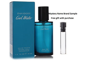 COOL WATER by Davidoff Eau De Toilette Spray 1.35 oz And a Mystery Name brand sample vile