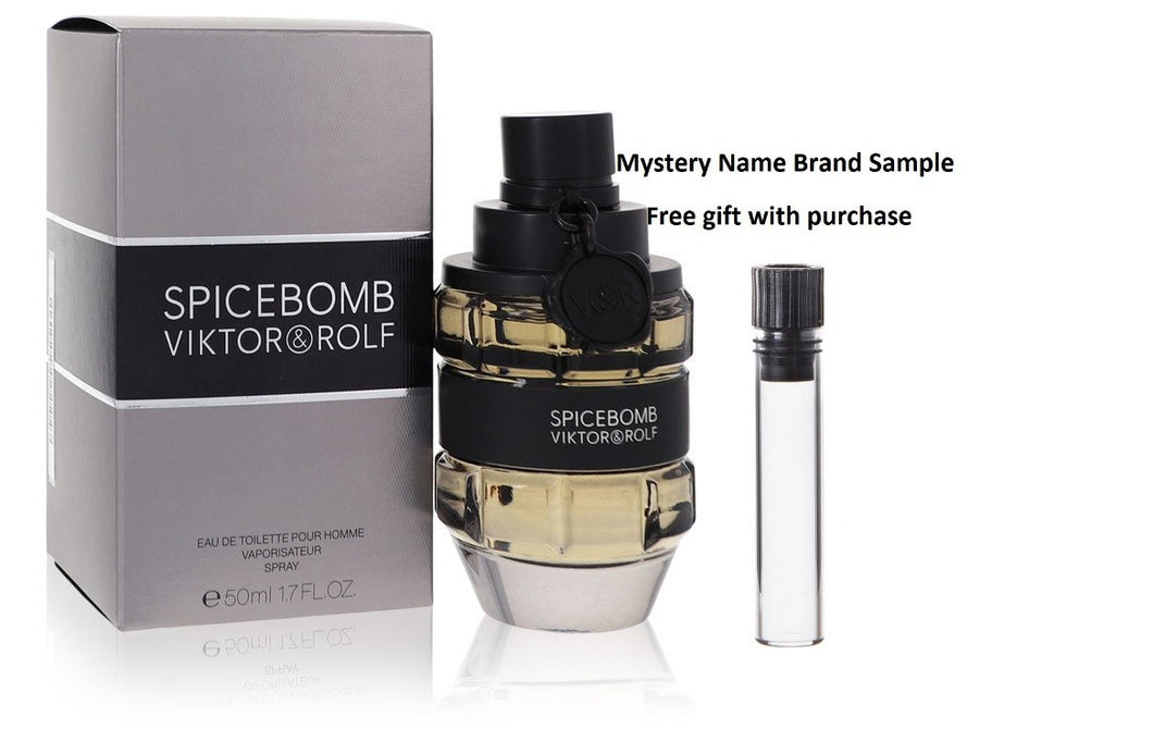 Spicebomb by Viktor & Rolf Eau De Toilette Spray 1.7 oz And a Mystery Name brand sample vile